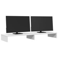 Поставка за монитор, бяла, 100x27x10 см, инженерно дърво