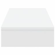 Поставка за монитор, бяла, 100x27x10 см, инженерно дърво