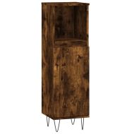 Комплект шкафове за баня от 3 части инженерно дърво Опушен дъб