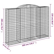 Габионни кошници арка 9 бр 300x50x200/220 см поцинковано желязо