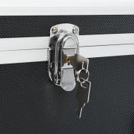 Куфари за съхранение, 2 бр, черни, алуминий