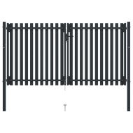 Двойна оградна порта от стомана 300x150 см, антрацит