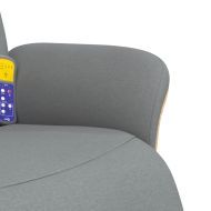 Масажен реклайнер стол с поставка за крака, светлосив, текстил