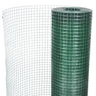 Кокошкарска мрежа, поцинкована с PVC покритие, 25x1 м, зелена