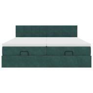 Османска легло с матраци, тъмнозелено, 180x200 см, кадифе