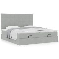 Османска легло с матраци, светлосиво, 160x200 см, кадифе