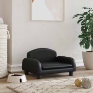 Кучешко легло, черно, 50x40x30 см, изкуствена кожа