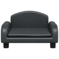 Детски диван черен 50x40x30 см изкуствена кожа