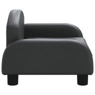 Детски диван черен 50x40x30 см изкуствена кожа