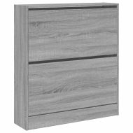 Шкаф за обувки, сив сонома, 80x21x87,5 см, инженерно дърво