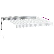 Автоматично прибираща се тента, антрацит и бял, 300x250 см