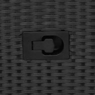 Бистро комплект с възглавници 3 части черен полиратан