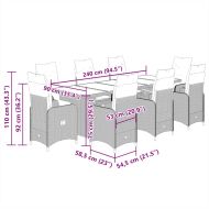Градински бистро комплект с възглавници 9 части бежов полиратан