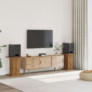 Стойки за тонколони 2 бр дъб артизан 30x30x60см инженерно дърво