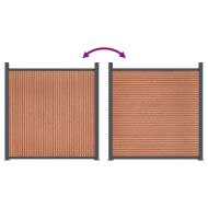 Ограден панел, WPC, кафяв, 173x186 см