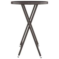 Бистро комплект от 3 части, полиратан и закалено стъкло, кафяв