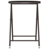 Бистро комплект от 3 части, полиратан и закалено стъкло, кафяв