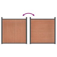 Ограден панел, кафяв, 1218x186 см, WPC