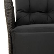 Градински трапезен комплект 7 части възглавници черен полиратан