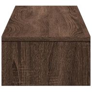 Стойка за монитор с чекмеджета, кафяв дъб, 100x27x15 см
