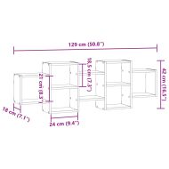 Стенен рафт, дъб артизан, 129x18x42 см, инженерно дърво
