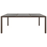 Градински трапезен комплект, 11 части, полиратан, кафяв