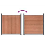 Ограден панел, кафяв, 526x186 см, WPC