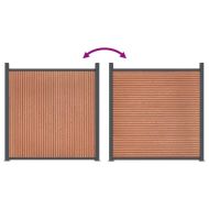 Ограден панел, кафяв, 353x186 см, WPC