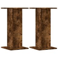 Стойки за тонколони 2 бр опушен дъб 30x30x60 см инженерно дърво