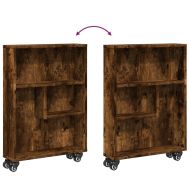 Тесен шкаф за съхранение опушен дъб 48x13x68 см инженерно дърво