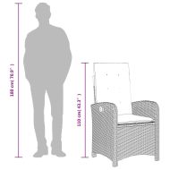 Градински трапезен комплект 7 части възглавници черен полиратан