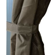 Шатра със завеси и LED светещи стрингове 4x3 м таупе алуминий