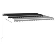 Ръчно прибираща се тента с LED, 450x300 см, антрацит
