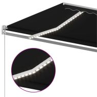 Ръчно прибираща се тента с LED, 450x300 см, антрацит
