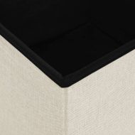 Сгъваеми табуретки за съхранение 2 бр кремавобели изкуствен лен