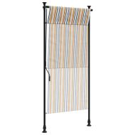 Външна ролетна щора, жълто и бяло, 120x270 см, плат и стомана