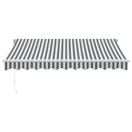 Ръчно прибираща се тента с LED, антрацит и бял, 300x250 см