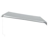 Ръчно прибираща се тента с LED, антрацит и бял, 400x350 см