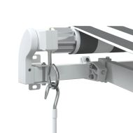 Ръчно прибираща се тента с LED, антрацит и бял, 400x350 см