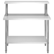 Кухненска работна маса с рафт 120x60x120 см неръждаема стомана