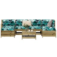 Градински комплект диван от 7 части, импрегниран бор