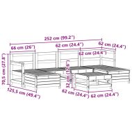 Градински комплект диван от 7 части, импрегниран бор