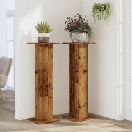 Стойки за растения 2 бр старо дърво 30x30x95 см инженерно дърво