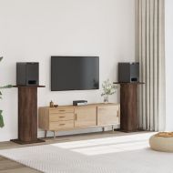 Стойки за тонколони 2 бр кафяв дъб 30x30x95 см инженерно дърво