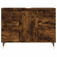 Шкаф за баня, опушен дъб, 80x33x60 см, инженерно дърво