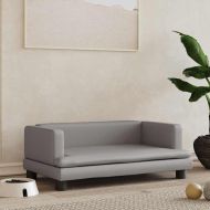 Кучешко легло, сиво, 80x45x30 см, изкуствена кожа