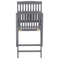 Сгъваеми градински столове, 6 бр, с възглавници, акация масив