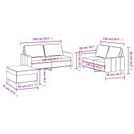 Комплект дивани от 3 части с възглавници, тъмносив, плат