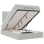 Османска легло с матраци, светлосиво, 120x200 см, кадифе