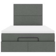 Османска легло с матрак, тъмносиво, 120x200 см, плат